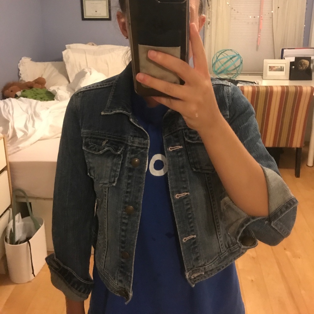 Dark Denim 3/4 Sleeve Jacket